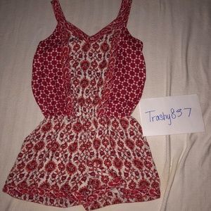 Red flowered Romper